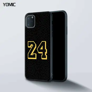 Basketbal Číslo 23 24 Prezervatívy pre Apple iPhone 12 11 Pro XR XS MAX 7 8 X Black Telefón Prípadoch 6 6S Plus 5 5S SE TPU Mäkké Pokrytie Sac