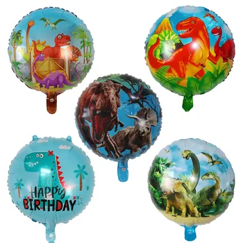 10pcs/Veľa Kolo Dinosaura Hliníkové Fóliové Balóniky Jurský Storočia Party Dekorácie Hélium Balón Baby Sprcha Narodeniny Vzduchu Globos