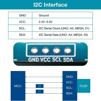 5 Ks 0.96 Palcový OLED Modul 12864 128X64 Žltá Modrá SSD1306 Ovládač I2C IIC Sériové Self-Svetelný Displej Rada