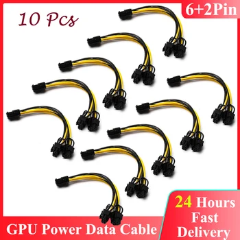 5/10pcs PCI Express Power Splitter Kábel PCIE Predlžovacie Káble PCI-E 6-pin, Dual 6+2-pin (6pin/8pin) Grafická Karta Napájacie Káble