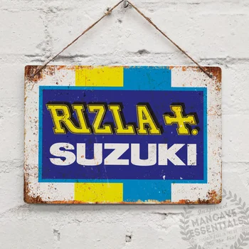 Suzuki Rizla Racing Muž Jaskyňa Dekorácie Bar, Pub Ležiak Kovových Stien Tin Prihlásiť Vintage Garáž Pretekárske Auto, Prístrešok Prihlásiť