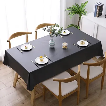 Biela, Čierna, Béžová PVC obrus Nordic Jedálenský Stôl Kryt Čaj Káva Plastové na Vianoce Banquet Prispôsobiteľné