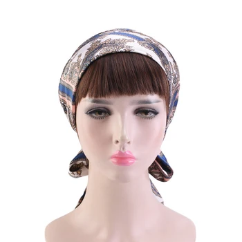 Kvetinový Solid Farba Satin Headwraps Multi-Purpose Motýlik Jersey Moslimských Jeden Kus Vnútorné Hidžáb Hlavu Spp Turban Obväz Vlasy Šatku