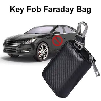 Auto Tlačidlo Signál Okien Prípade Faraday Box Anti-Theft príveskom RFID Signál Blokovania Taška PU Kožené Anti-Theft Puzdro Prípade Okien