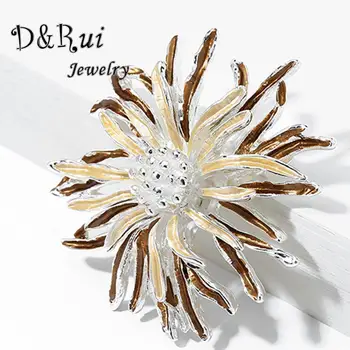 Chryzantéma Kvet Brošňa Kolíky Vintage Kovový Kolík Šperky Smalt Daisy Brošňa pre dámske Oblečenie, Luxusné Vianočné Darčeky Nové