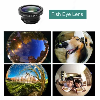 GZERMA 3 v 1 Klip Telefón Zoom Objektív Pre iPhone 180° Fish Eye Objektív, širokouhlý Makro Objektív Univerzálny Telefón Objektív Držiak Pre iPad iPhone