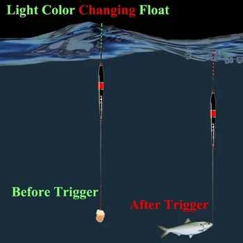 Smart Rybárske Float Bite Alarm Ryba Návnady LED Svetlo, Zmena Farieb Automatické Noc Elektronické Zmena Boja Svietiť V Tme CR425