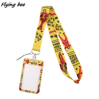 Flyingbee X1607 Film Klaun Laná Id Odznak Držiteľ Keychain občiansky Preukaz Odovzdať Telocvični Mobile Odznak Držiak Lana Kľúča Držiteľa Šperky