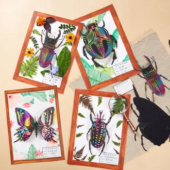 Hmyzu Príbeh Ručné urob si sám urob si sám Deti Plavidlá Hračka 3D Butterfly Craft Papier Umenia, Vzdelávania, Vzdelávacie Hračky Pre Deti Darček k Narodeninám