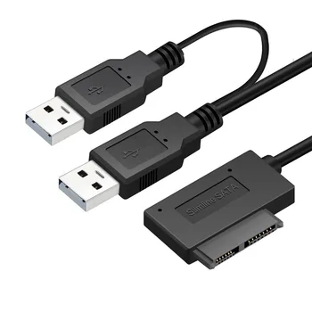 3 Typy USB 2.0 Mini Sata II 7+6 13Pin Adaptér Converter Kábel Pre Prenosné DVD/CD-ROM Tenká Jednotky Na Sklade