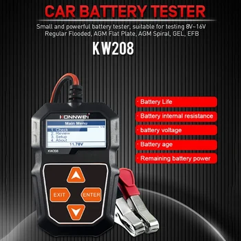 KONNWEI KW208 Batérie Tester Auto Digitálne 12V 100-2000CCA Automobilový Kapacita Batérie Tester Nástroj Testu