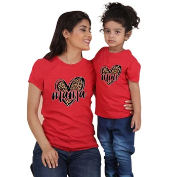Móda Rodina Pozrieť MAMA MINI Print T-shirt Matka A Dcéra Oblečenie Maminku, Baby, Dievčatá, Chlapcov Vrchole Letné Rodinné Zodpovedajúce Oblečenie