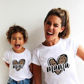 Móda Rodina Pozrieť MAMA MINI Print T-shirt Matka A Dcéra Oblečenie Maminku, Baby, Dievčatá, Chlapcov Vrchole Letné Rodinné Zodpovedajúce Oblečenie