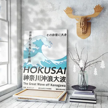Japonský Ukiyoe Diela Veľká Vlna Mimo Kanagwa Plagát, Katsushika Hokusai Múzeum Výstava Fotografií Domova Stenu Obrázok