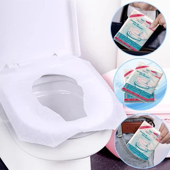 10pcs Univerzálny Kryt Sedadla Wc Nálepky Wc Jednorazové Nepremokavé Toaletný Papier Pad Antibakteriálne kúpeľňové Doplnky Nástroje