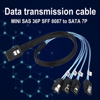 SAS Kábel Mini SAS SFF-8087 4 SATA Kábel Mini SAS kom 4i SFF8087 36P 4 SATA 7P Kábel 12Gbps Pevného Disku, Dátový Kábel Rozdeľovača