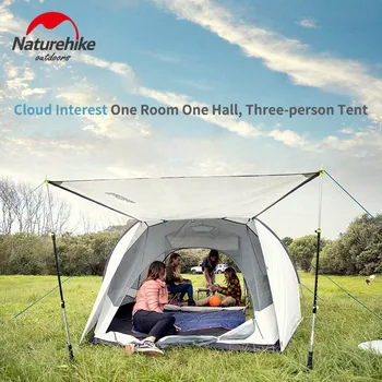 Príroda Túru Rodiny Camping Stany 3 Osoby Tentss obojstranné Dvere, Veľká Sála opaľovací Krém Rainproof Outdoor Stany