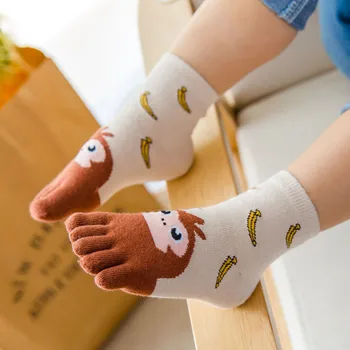 Nový Rok Kawaii Deti Ponožky Bavlna Zvierat Chlapci Dievčatá Ponožky Prst Ponožky pre Deti Päť Prstov Ponožka