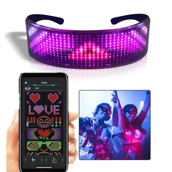 2021 RGB Magic Bluetooth Led Party Okuliare APP Riadenie Štít Svetelné Okuliare, USB Nabíjanie DIY Rýchly Flash Led Svietiace Okuliare