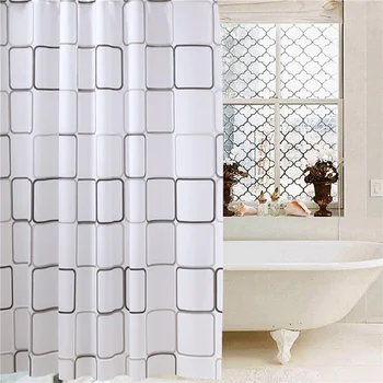 Sprchový Záves Vysoko Kvalitné 3D Vodotesný Pre Kúpeľňa Životného prostredia Wc Dvere Moderné Anti-Plesne, Umývateľný Čierna Biela Kontrolovať