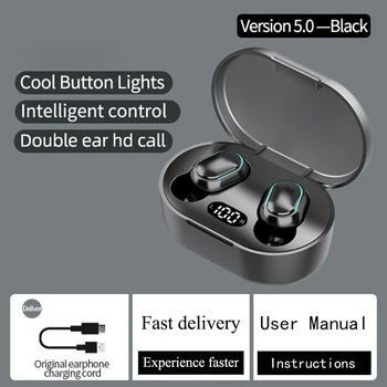 E7S TWS Bezdrôtové Slúchadlá Bluetooth Slúchadlá Potlačením Hluku Vodotesný LED Displej In-ear Headset 3D Stereo Slúchadlá