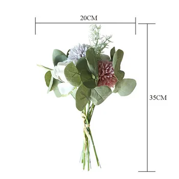 NOVÉ Umelé Kvety Ruže Eukalyptu Hybrid Kytice Hodvábu Kvetov pre Domáce Dekorácie Svadobných Dekorácií Falošné Kvet