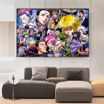 Moderné Umenie Anime Maľovanie na Plný úväzok Hunter Plátno olejomaľba Plagáty a Vytlačí Teen Stenu Spálne Pozadí Dekorácie