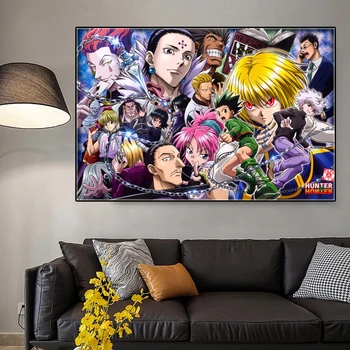 Moderné Umenie Anime Maľovanie na Plný úväzok Hunter Plátno olejomaľba Plagáty a Vytlačí Teen Stenu Spálne Pozadí Dekorácie