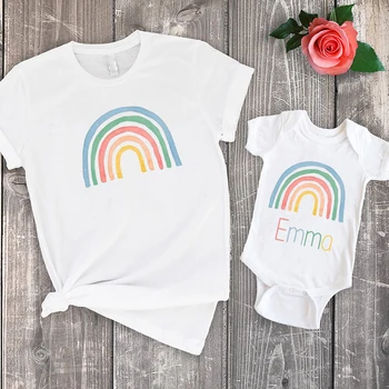 Rainbow, Tričko Rodiny Zodpovedajúce Oblečenie Rainbow Detské Tričko Dievčatá Chlapci Maminku a Mňa Oblečenie Tlač Módne 2020 Lete