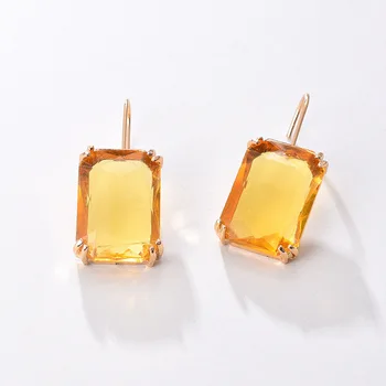 Nová 7 Farebný Štvorec Crystal Svadobné Náušnice pre Ženy Móda Geometrické Drop Náušnice Kostým kórejský Šperky Oorbellen
