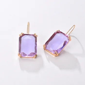 Nová 7 Farebný Štvorec Crystal Svadobné Náušnice pre Ženy Móda Geometrické Drop Náušnice Kostým kórejský Šperky Oorbellen