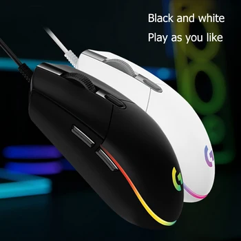 Logitech G102 LIGHTSYNC Hry Myš+Podložka, 8000 DPI Nastaviteľné RGB Podsvietenie 6 Mechanické Tlačidlo USB Káblové Hráč Myši Pre PC, Notebook
