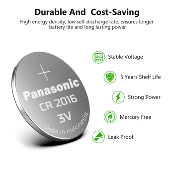 PANASONIC cr2016 5 ks originál značky nové batérie 3v tlačidlo bunky mince batérie pre hodinky počítač cr 2016 Vhodné Sledovať