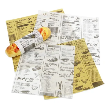 C2-25Pcs dávky / Šarže Voskový Papier Potravinárske Mazivo Papier na Balenie Potravín Papier Chlieb Sandwich Hamburger, Hranolčeky, Baliaci Papier na Pečenie Nástroje