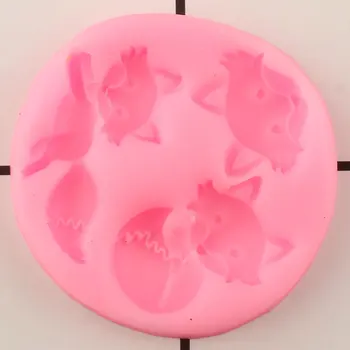 3D Fox Silikónové Formy DIY Čokoládové Cukrovinky Hlinené Formy Cupcake Vňaťou Fondant Cake Zdobenie Nástroje, Ručne vyrábané Mydlo Živice Formy