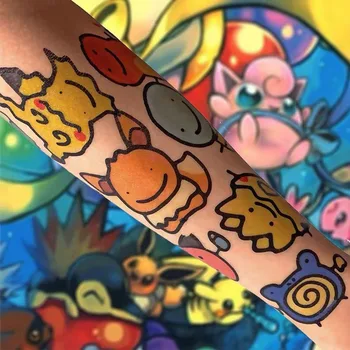 30PCS Pôvodné Pokemon Tetovanie Nálepky Nepremokavé Roztomilý Pikachu Nálepky Kawaii Cartoon Vianočné Detí, Narodeniny Deti Hračky Darček