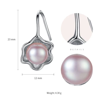 DOTEFFIL Biela/Ružová/Fialová 10 mm Prírodné Perly 925 Sterling Silver Šperky Pre Ženy, Svadobné Zapojenie Kúzlo Šperky