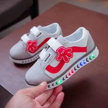 Disney Mickey Mouse dieťa svetla do topánky 1-6 rokov, detské kožené nepremokavé topánky pre chlapcov a dievčatá non-slip športová obuv