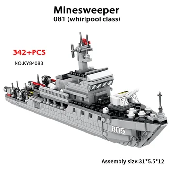 342 KS 081(vírivý bazén úrovni)Míny vojnová loď Stavebné Bloky pre Ochranu mora oblasti Loď Model na Darčeky Pre Deti KAZI84083