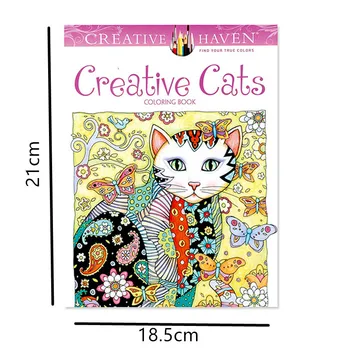 Roztomilé Mačka anglické Vydanie sfarbenie knihy pre deti, dospelých DIY škola remesiel dodanie