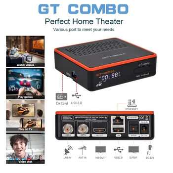 2021NEW GTMEDIA GT Combo 4K 8K Android 9.0 Smart TV BOX DVB-S2, T2 Kábel Satelitný Prijímač Ccam Vstavaný Wifi Podpora Európe Box