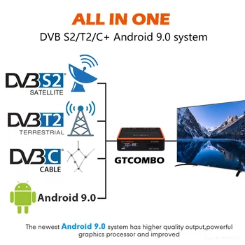 2021NEW GTMEDIA GT Combo 4K 8K Android 9.0 Smart TV BOX DVB-S2, T2 Kábel Satelitný Prijímač Ccam Vstavaný Wifi Podpora Európe Box