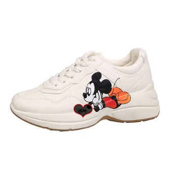 Disney Mickey Topánky Dievčatá Nové Kožené Tenisky Ženy Beží Bežné dámskej Módy Značky platforma Topánky Študent topánky size35-40