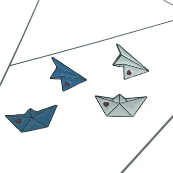 Nové papierové lietadlo skladací čln brošňa detstva sen papierové lietadlo papier loď odznak deti roztomilý kreslený brošňa darček šperky de