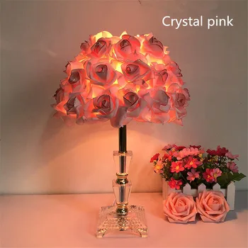 Európsky Štýl Ruže Kvet LED stolná Lampa Svadobné Party Spálňa Posteli Nočné Svetlo Dekorácie Darček Dovolenku Osvetlenie