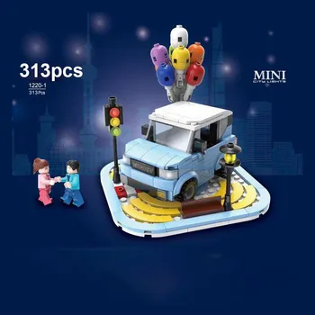 313pcs Wuling Makro Mini Model Auta, Stavebné Bloky S Samolepky 2 Minifigures Hračky Pre Deti je Dom MOC Deti Hračky, Darčeky