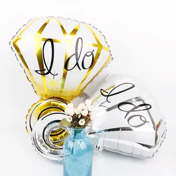 1set Diamantový prsteň farba diamantový prsteň Fóliové balóniky Svadobné party valentína navrhnúť manželstva dekorácie, domáce potreby