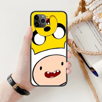 Cartoon Adventure Time Telefón Prípade Cover obal Pre iphone 5, 5s se 2 6 6 7 8 12 mini plus X XS XR 11 PRO MAX black shell 3D