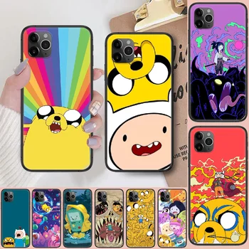 Cartoon Adventure Time Telefón Prípade Cover obal Pre iphone 5, 5s se 2 6 6 7 8 12 mini plus X XS XR 11 PRO MAX black shell 3D