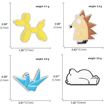 Kolíky cartoon zvierat tisíc papierový žeriav polar bear brošňa príslušenstvo wild študent ježko balón psa kovové odznak